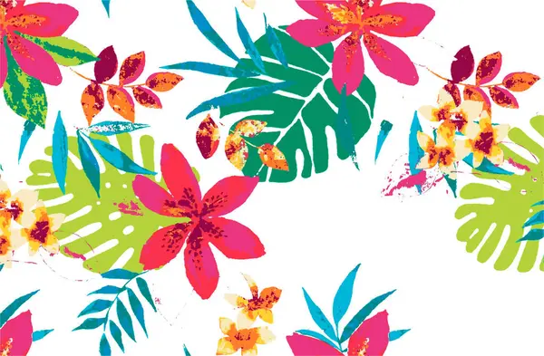 Tropik yapraklar pürüzsüz desen.