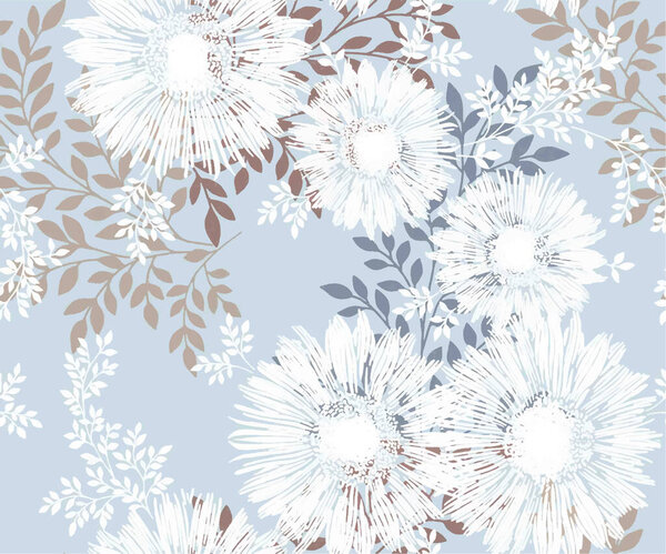 Бесшовный узор с цветами