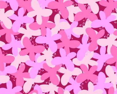 Pembe çiçekli kusursuz desen