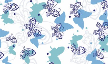 Mavi kelebek seamless modeli