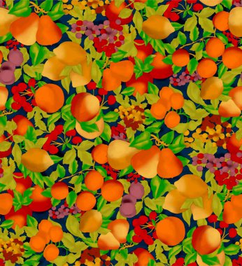 meyve ve sebze ile Dikişsiz desen vektör