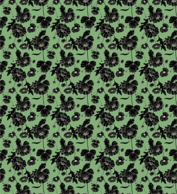 Yaprakların, çiçeklerin ve bitkilerin kusursuz deseni. suluboya