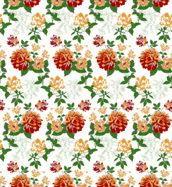 Çiçeklerle kusursuz desen