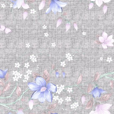 Kusursuz desenli, elle çizilmiş çiçekler. suluboya resimleme.