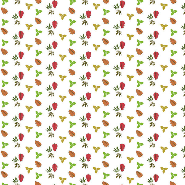 seamless pattern with different colorful leaves, berries, apples, pears, pear, pear, apple, pears, pears, pear.