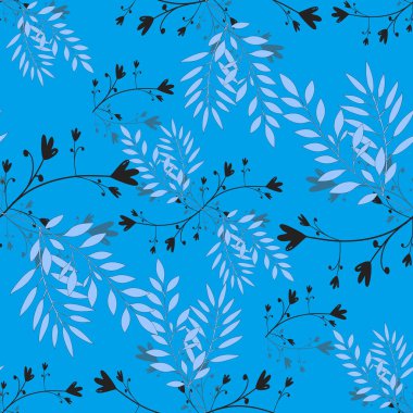 Yapraklı kusursuz desen, vektör illüstrasyonu