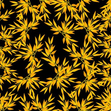 Siyah ve sarı çiçeklerin kusursuz arkaplanı.