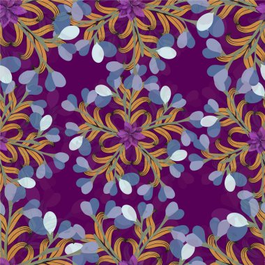 Çiçekli vektörsüz desen, el çizimi çiçek çizimi