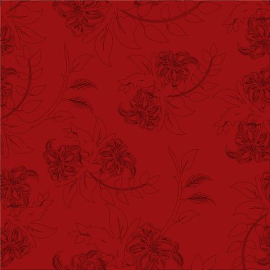 Çiçek kırmızısı ve siyah pürüzsüz desen.