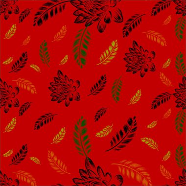 Kırmızı yaprakları Dikişsiz desen arka plan