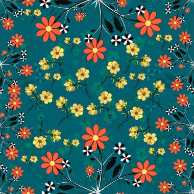 Kusursuz bir doku. çiçekler ve kelebekler