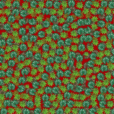 Noel desenli, Holly yaprağı, kırmızı ve yeşil arkaplan