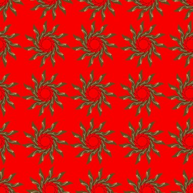 Noel desenli Holly Berry ve Holly Yaprağı.