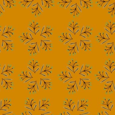 Soyut çiçeklerle kusursuz desen