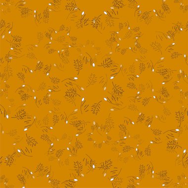 vektörsüz el yapısı - sonbahar yaprakları çizilmiş. Sonbahar arkaplanı. vektör illüstrasyonu