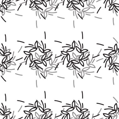 Soyut elle kusursuz desen - çizilmiş yapraklar.