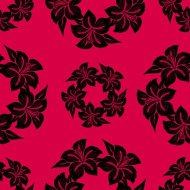 Dikişsiz kırmızı Çiçek deseni