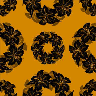 Elle çizilmiş çiçek desenli vektörsüz. Çiçekli çiçek süsü. Çiçek motifleri.