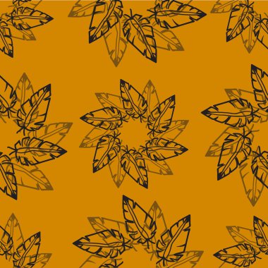 Şekillendirilmiş sonbahar yapraklarıyla kusursuz bir desen. vektör illüstrasyonu.