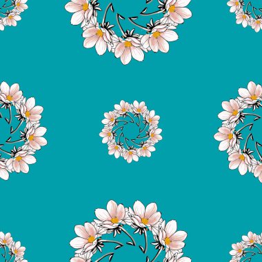 Soyut Çiçeksiz Şekil Arkaplanı. Vektör İllüstrasyonu