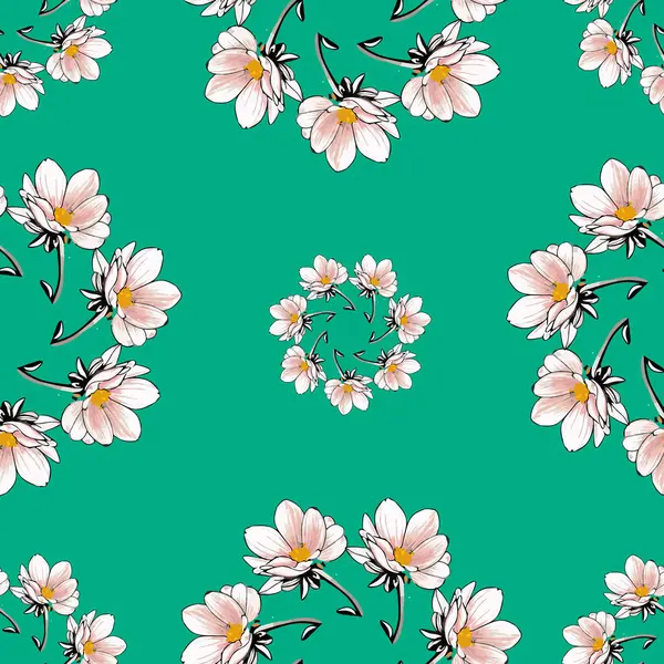 Kusursuz çiçek deseni. Vektör illüstrasyonu