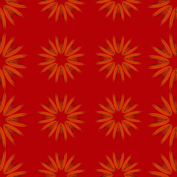 Kırmızı çiçekli vektör seamless modeli.