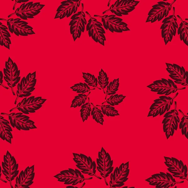 Kırmızı çiçekli, pürüzsüz bir desenin vektör çizimi.