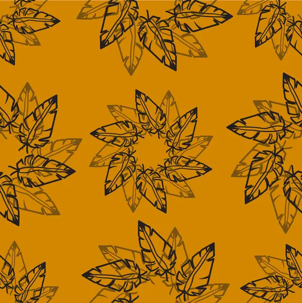 Şekillendirilmiş sonbahar yapraklarıyla kusursuz bir desen. vektör illüstrasyonu.