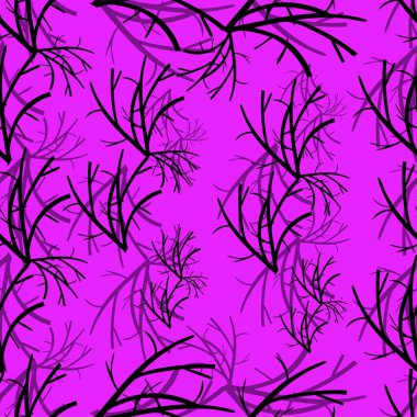 Elle çizilmiş dallarla kusursuz bir desen. vektör illüstrasyonu.