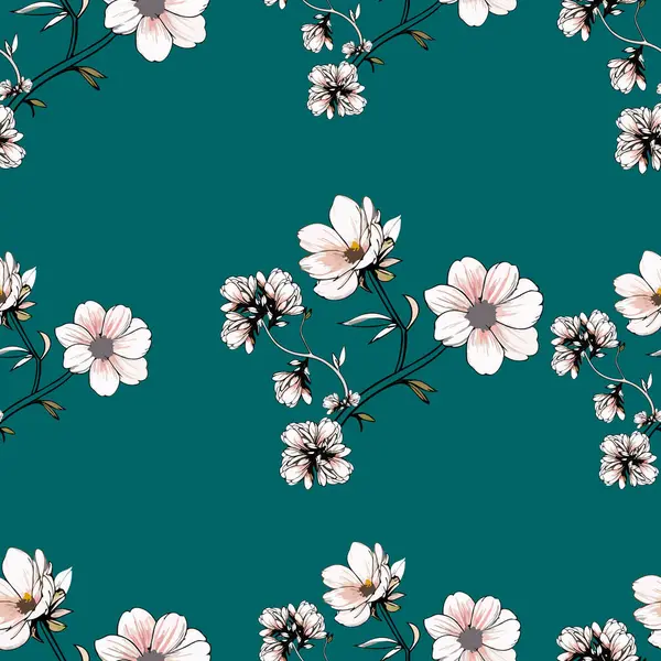 Çiçeksiz desenli güzel çiçek vektör çizimi