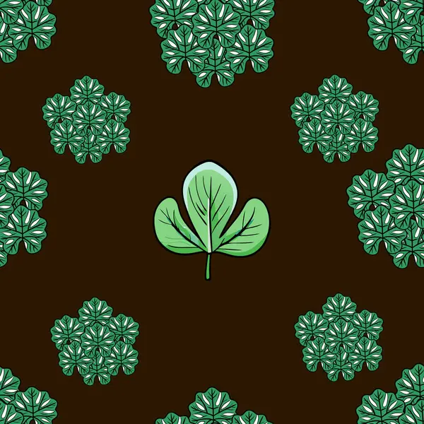 Yapraklar ve bitkilerle kusursuz bir arka plan. vektör illüstrasyonu.