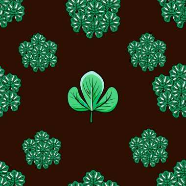 Yapraklar ve çiçeklerle kusursuz desen