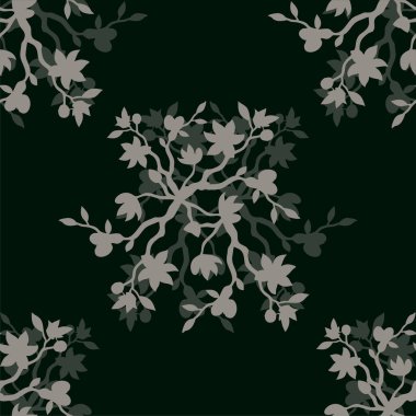 yaprakların dalları ile dikişsiz desen