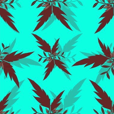 Sulu boya yapraklarının kusursuz deseni. tropik yaprak arkaplanı.