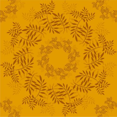 Siyah zemin üzerinde altın yapraklar olan kusursuz vektör deseni