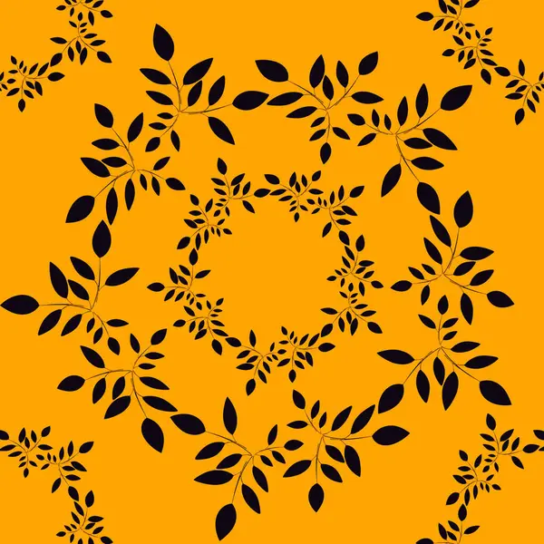 Sarı arka planda çiçek süsü. Kusursuz desen.