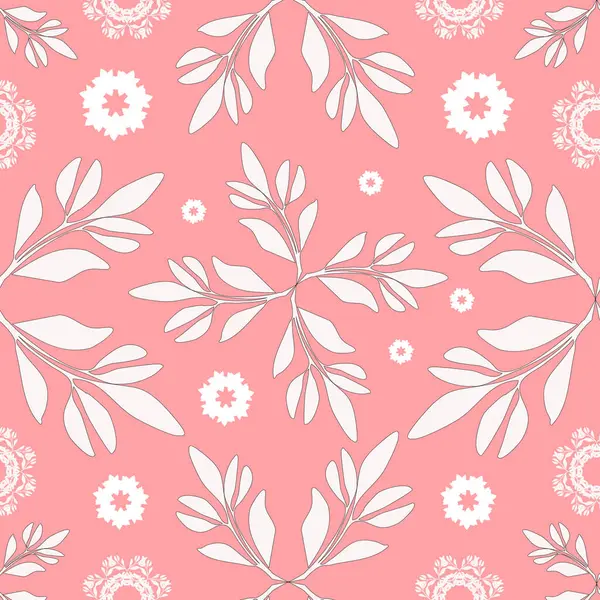 Pembe çiçeklerin kusursuz vektör deseni
