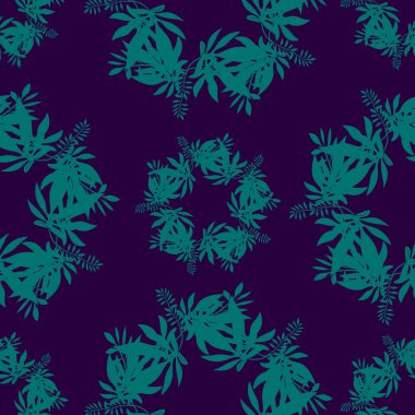 Tropikal yapraklarla kusursuz desen. Vektör illüstrasyonu.