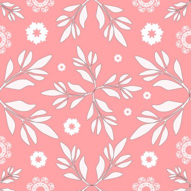 Çiçek süsü ile kusursuz desen. vektör illüstrasyonu