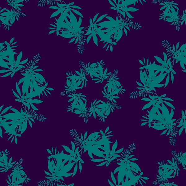 Tropikal yapraklarla kusursuz desen. Vektör illüstrasyonu.
