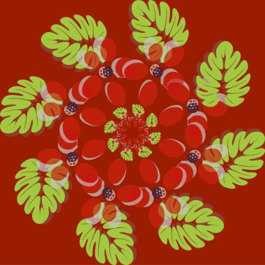 Sulu Boya Dikişsiz desen çilek ile