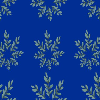 Yapraklar ve çiçeklerle kusursuz desen