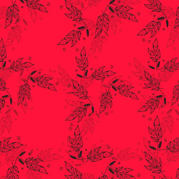 yaprakları ile sorunsuz çiçek desenli vektör.