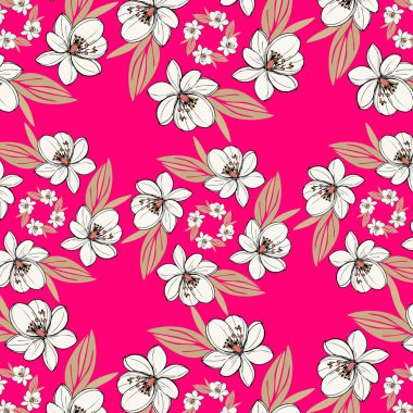 Çiçekli kusursuz çiçek vektör arkaplanı