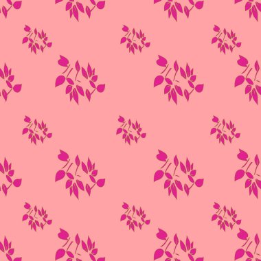 Pembe çiçekler Dikişsiz desen vektör çizim