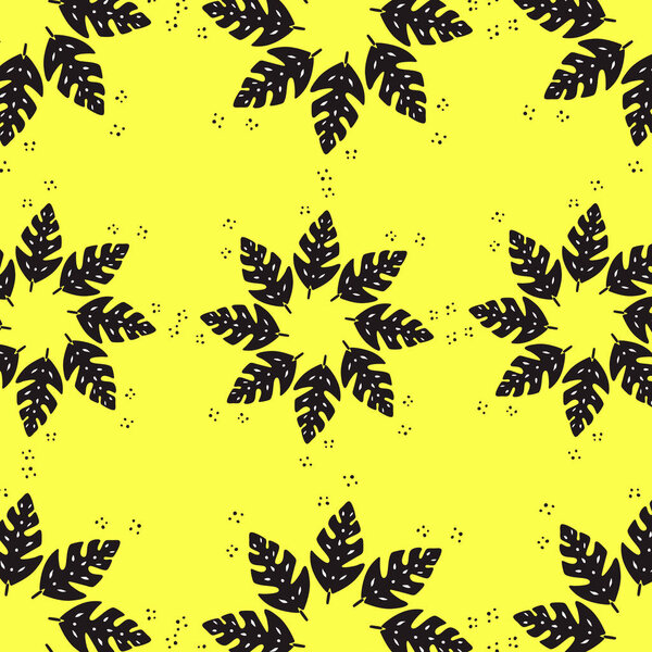 seamless pattern with decorative flowers and leaves. vector illustration. hand drawn floral elements.