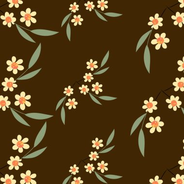 Çiçekler ve yapraklarla kusursuz desen