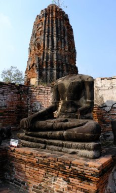 Ayutthaya eyaleti Ayutthaya 'daki Wat phra' da Buda heykeli