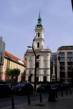 Budapeşte 'deki kutsal üçlünün Aziz Nicholas Kilisesi Hungary Avrupa' nın en güzel yeri.