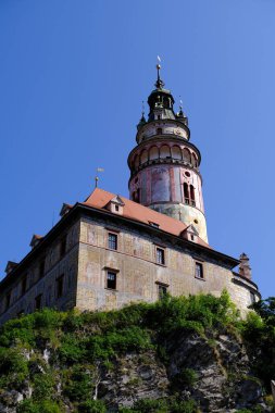 Güzel Cesky Krumlov manzarası, Çekoslov 'un güney bohem bölgesinde bir kasabadır.